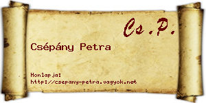 Csépány Petra névjegykártya